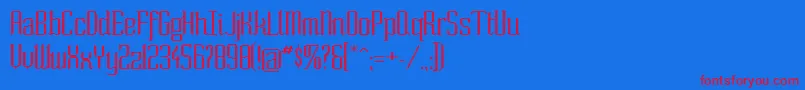 Soext Font – Red Fonts on Blue Background