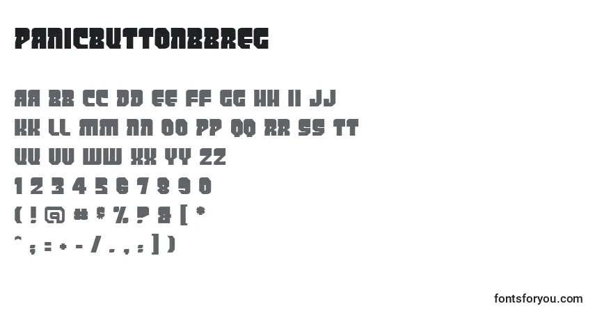 Schriftart PanicbuttonbbReg – Alphabet, Zahlen, spezielle Symbole