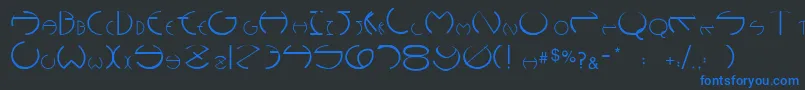 Pc Rounders Font – Blue Fonts on Black Background