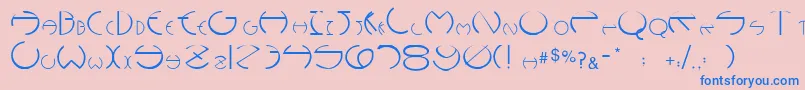 Pc Rounders Font – Blue Fonts on Pink Background