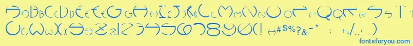 Pc Rounders Font – Blue Fonts on Yellow Background