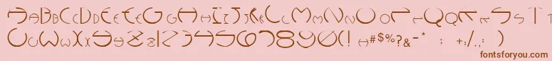 Pc Rounders Font – Brown Fonts on Pink Background