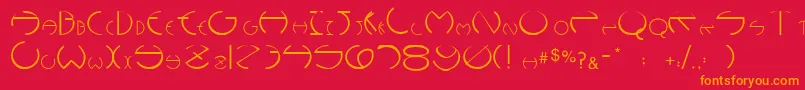 Pc Rounders Font – Orange Fonts on Red Background