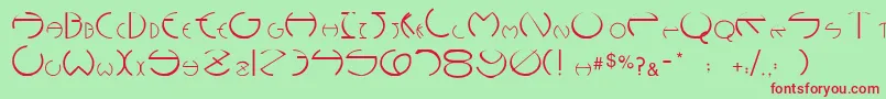 Pc Rounders Font – Red Fonts on Green Background