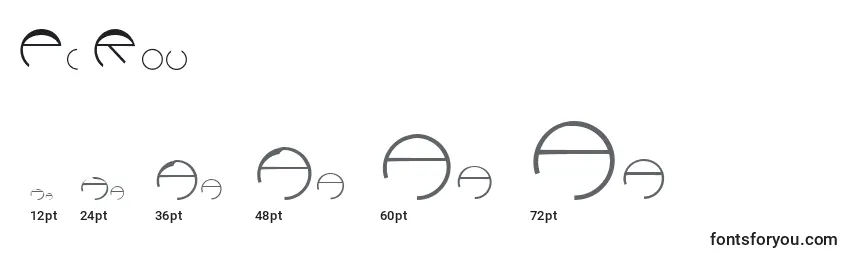 Größen der Schriftart Pc Rounders