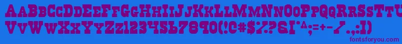 Regulators Font – Purple Fonts on Blue Background