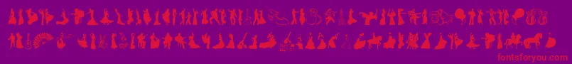 Flamenco-Schriftart – Rote Schriften auf violettem Hintergrund