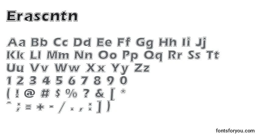 Erascntnフォント–アルファベット、数字、特殊文字