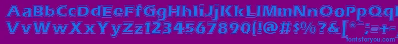 Erascntn Font – Blue Fonts on Purple Background