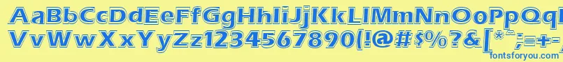 Erascntn Font – Blue Fonts on Yellow Background