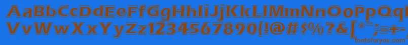 Erascntn Font – Brown Fonts on Blue Background