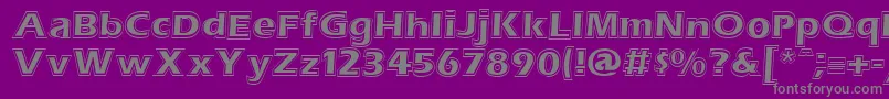 Fonte Erascntn – fontes cinzas em um fundo violeta