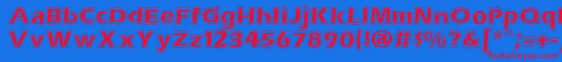 Erascntn Font – Red Fonts on Blue Background