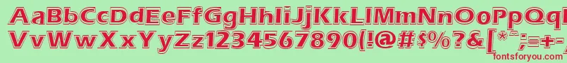 Erascntn Font – Red Fonts on Green Background