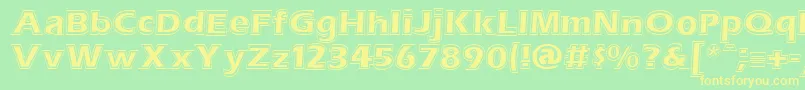 Erascntn-Schriftart – Gelbe Schriften auf grünem Hintergrund