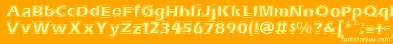 Czcionka Erascntn – żółte czcionki na pomarańczowym tle