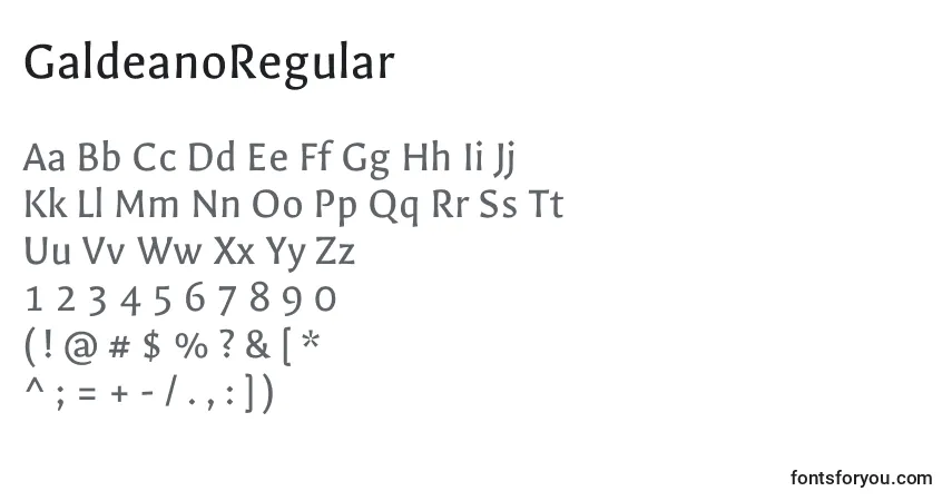 GaldeanoRegular Font – alphabet, numbers, special characters