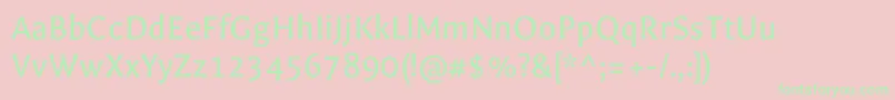 GaldeanoRegular-fontti – vihreät fontit vaaleanpunaisella taustalla
