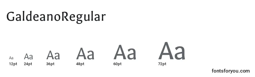 Размеры шрифта GaldeanoRegular