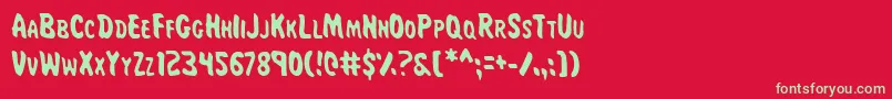 Majc Font – Green Fonts on Red Background