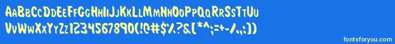 Majc Font – Yellow Fonts on Blue Background