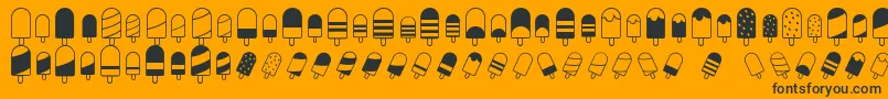 IceLollyDing-fontti – mustat fontit oranssilla taustalla