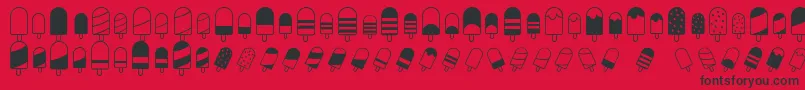 IceLollyDing Font – Black Fonts on Red Background