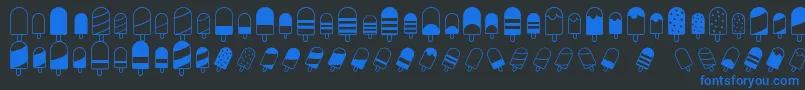 IceLollyDing Font – Blue Fonts on Black Background