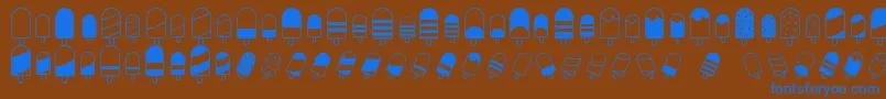 IceLollyDing-fontti – siniset fontit ruskealla taustalla