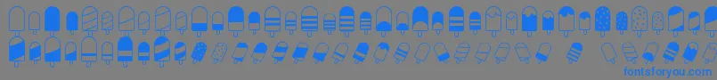 IceLollyDing Font – Blue Fonts on Gray Background