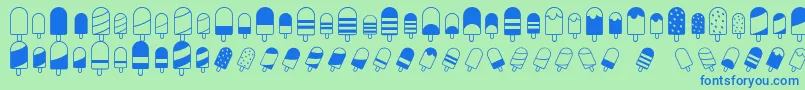 Lisätietoja IceLollyDing-fontista IceLollyDing-fontti – siniset fontit vihreällä taustalla