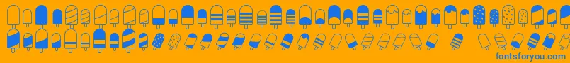 IceLollyDing-fontti – siniset fontit oranssilla taustalla