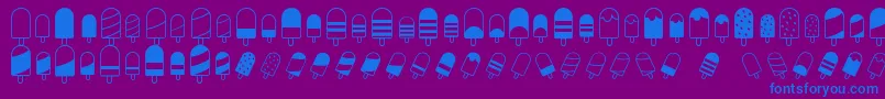 Fonte IceLollyDing – fontes azuis em um fundo violeta