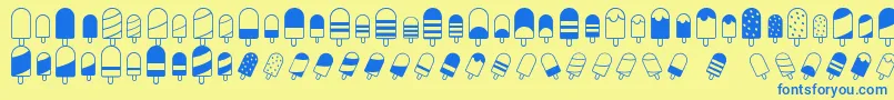 IceLollyDing Font – Blue Fonts on Yellow Background