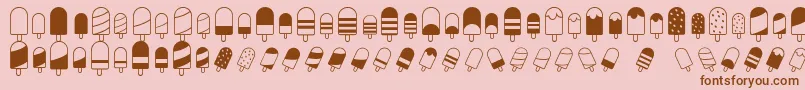 Шрифт IceLollyDing – коричневые шрифты на розовом фоне