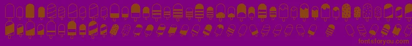 IceLollyDing-fontti – ruskeat fontit violetilla taustalla