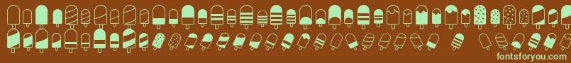 IceLollyDing Font – Green Fonts on Brown Background