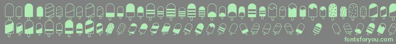 IceLollyDing-Schriftart – Grüne Schriften auf grauem Hintergrund