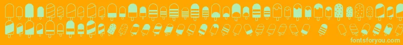 Подробнее о шрифте IceLollyDing Шрифт IceLollyDing – зелёные шрифты на оранжевом фоне