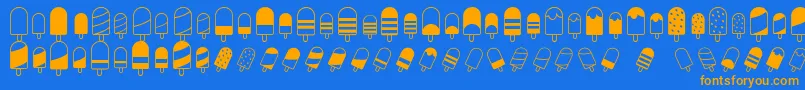 Saiba mais sobre a fonte IceLollyDing Fonte IceLollyDing – fontes laranjas em um fundo azul