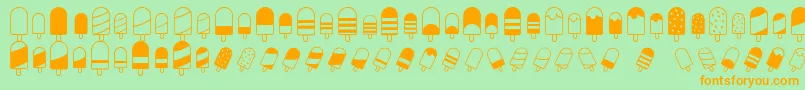 Saiba mais sobre a fonte IceLollyDing Fonte IceLollyDing – fontes laranjas em um fundo verde