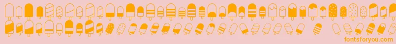 fuente IceLollyDing – Fuentes Naranjas Sobre Fondo Rosa