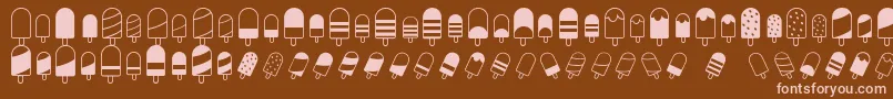 Czcionka IceLollyDing – różowe czcionki na brązowym tle