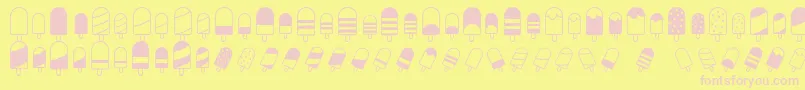Czcionka IceLollyDing – różowe czcionki na żółtym tle