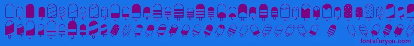 IceLollyDing Font – Purple Fonts on Blue Background
