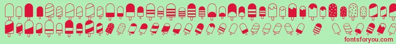 IceLollyDing Font – Red Fonts on Green Background