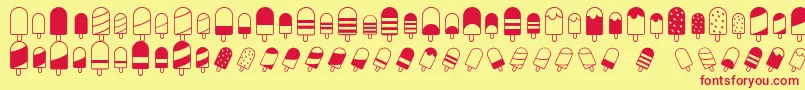 IceLollyDing Font – Red Fonts on Yellow Background