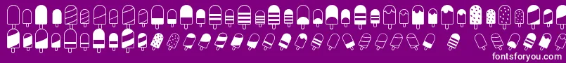IceLollyDing-fontti – valkoiset fontit violetilla taustalla
