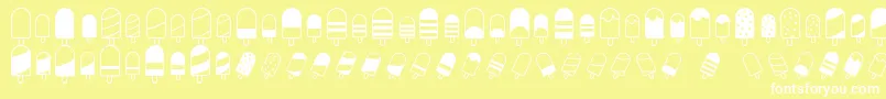 Шрифт IceLollyDing – белые шрифты на жёлтом фоне