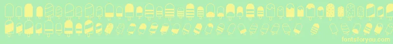 Lisätietoja IceLollyDing-fontista IceLollyDing-fontti – keltaiset fontit vihreällä taustalla